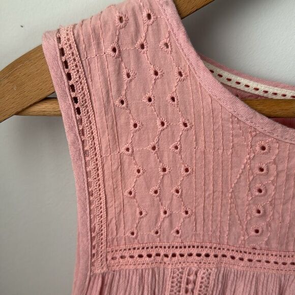 Knox Rose Dusty Rose Pink Lace Feminine Embroidered Swing Dress - Picture 9 of 10